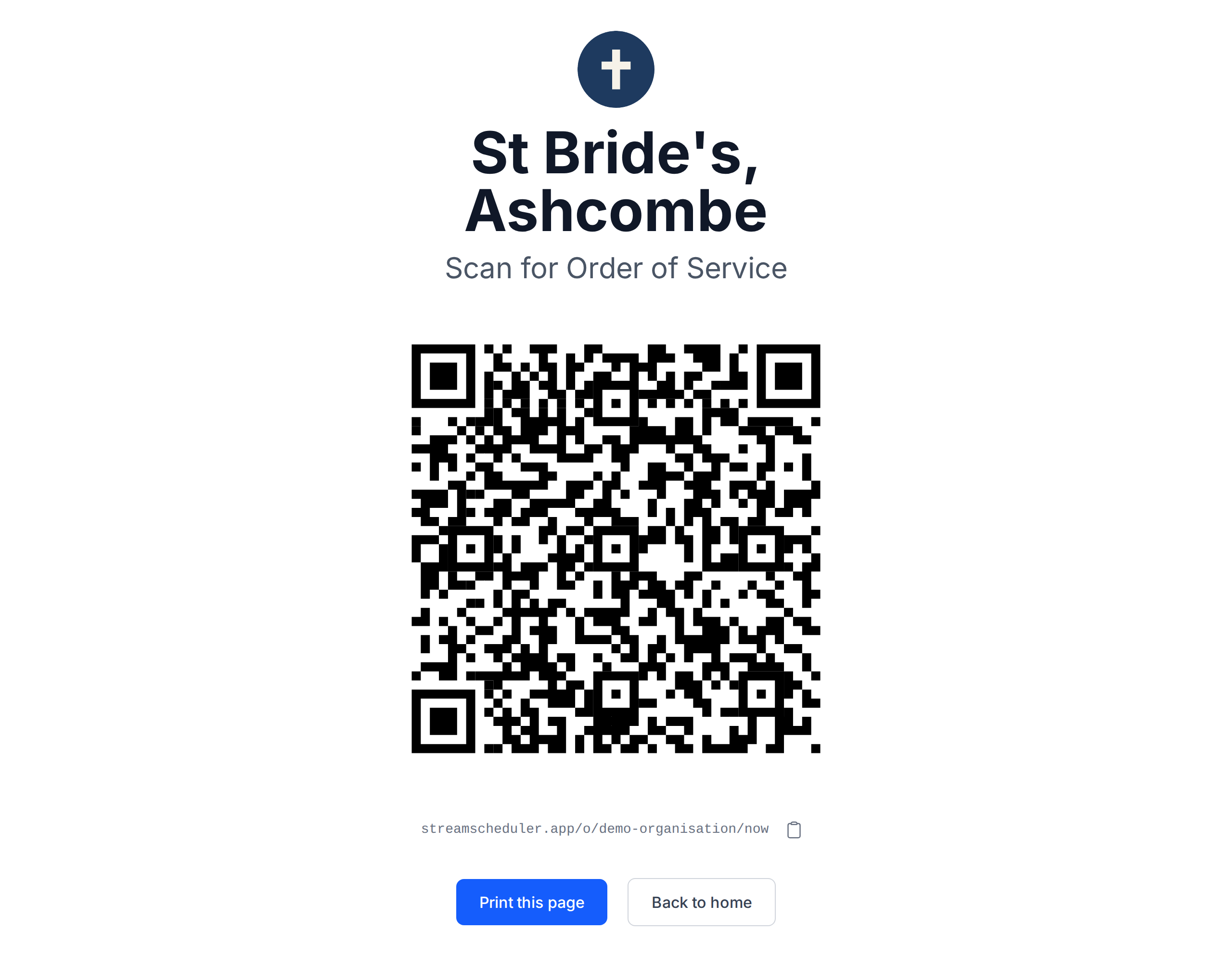 One QR code, printed once and put up anywhere in the building