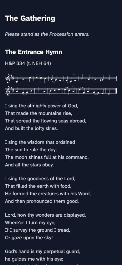The same page in dark mode, light text on a near-black background.