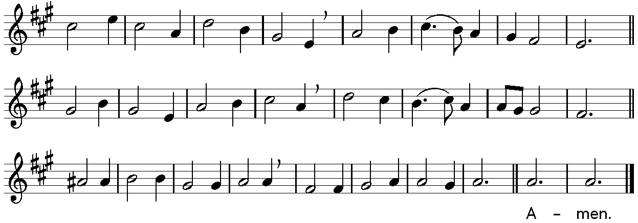 Music notation for the offertory hymn tune